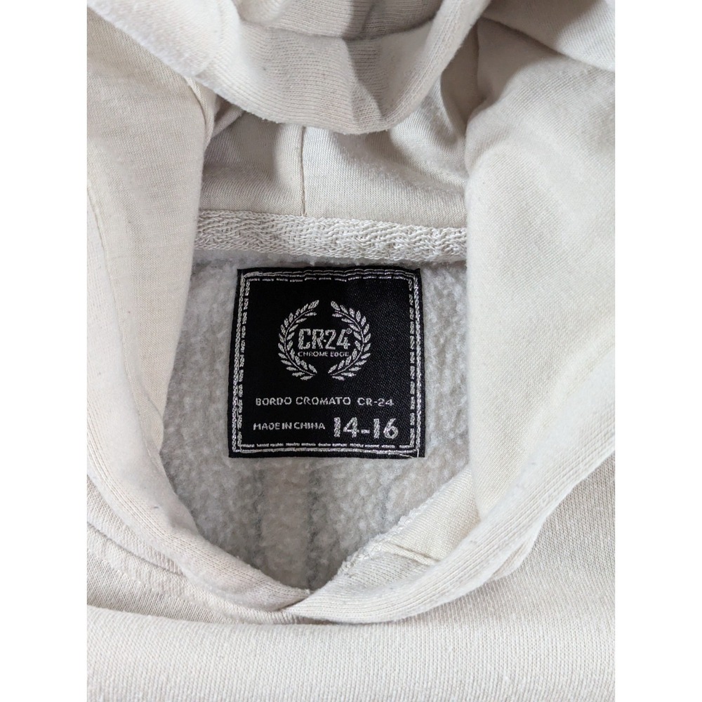 Chrome Edge CR24 Boys Vision Against All Odds Bear Hoodie Size 14-16 Beige Tan - Picture 5 of 14